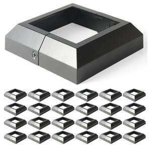 Aluminum Deck Post Base Cover, for Deck railings, Stairs, Patios, Porches Split Deck Post Skirt (Black), 16 pcs