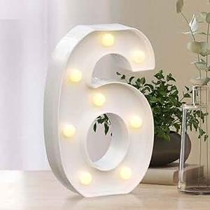 White Number 6 With Lights