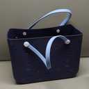 X-Large Rubber Beach Bag for Men & Women, Large Capacity Travel Tote Bag for the Beach Boat Pool (Color: New-navy & Baby Blue)