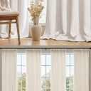 MIULEE Thick Linen Curtains Bundle, 96 Inches Long - Pinch Pleated 4 Panels + Thick Linen 2 Panels, Light Filtering Back Tab/Pinch Pleated Drapes for Living Room & Bedroom (W40+W42)
