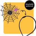 4 x Needzo Halloween 2025 Spiderweb Fascinator Headband, Costume and Party Accessories, 6 Inches Tall x 5.62 Inches Wide