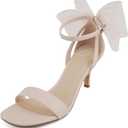 Delicious Everly ~ Women Ankle Strap Low Heel Bridal Dress Sandals (8.5)