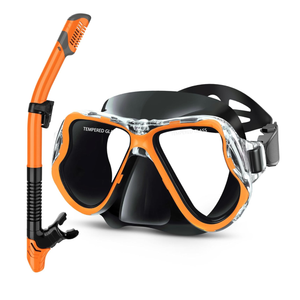 Greatever Dry Snorkel Set, Panoramic Wide View, Anti-Fog Scuba Diving Mask,Professional Snorkeling Gear Kids