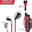 PGA Tour Youth Golf Club Set Ages 3-5 (36-41) and 5-8 (41 - 4'8") Right and Left Handed Beginner Junior Golf Clubs with Lightweight Golf Bag, Mallet Putter, Driver by Golfgen