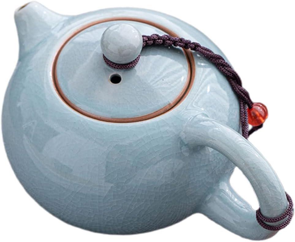 LIFKOME Porcelain Teapot 5.11X3.14X3.07In Ceramic Tea Kettle Heat Resistant Loose Leaf Tea Pot for Home Office Tearoom with Smooth Edges