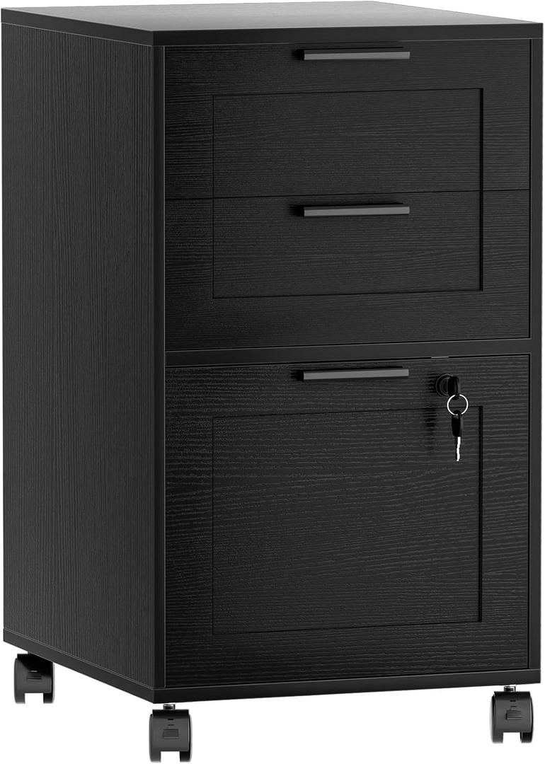 3-Drawers File Cabinet with Lock, Filing Cabinet for Home Office
