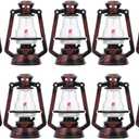 ARTIBETTER 10Pcs Mini Lanterns for Christmas Decor, Vintage Dollhouse Garden Lantern Crafts, Rustic Miniature Oil Lamp for Holiday Tabletop, Fireplace, and DIY Displays 2Inch Bronze