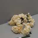 Silk Hydrangea Heads Artificial Flowers Heads with Stems for Home Wedding Decor,Pack of 10 (Champagne)