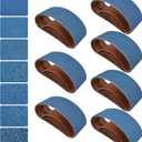 3x21 Inch Sanding Belts 21 Pcs 7 Grits Sizes (3 Each of 40/60/80/120/150/240/400 Grits) Heavy Duty Belt Sander Zirconia Belt Sander Paper for Wood, Metal, Stainless Steel, Cars, and Furniture