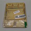 Cabilock Stainless Steel Divided Plates Dish, 6 Section Food Serving Platter, Household Rectangular Veggie Fruit Tray for Breakfast Dinner Snack Dessert, Golden