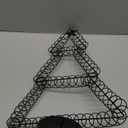 MorningRo Metal Christmas Card Holder Wreath Xmas Card Display Spiral Photo Holder Decorative Tabletop Photo Rack Spiral Wreath for Holiday Party Picture Table Gift (Black,Tree)