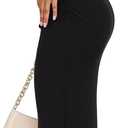 REORIA Summer Wedding Guest Maxi Dresses for Women Sleeveless Square Neck Sheer Mesh Ruched Bodycon Long Dress Trendy Clothes (Black, M)