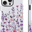 Magnetic for iPhone 14 Pro Max Case [Compatible with Magsafe] Colorful Floral Flower Pattern Design, Full Body 2 in 1 Shockproof Scratch Resistant Protective Cover for Women Girl (White)