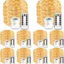 Tuanse 10 Pack Fairy String Light with Timer Function 16.4 ft 50 LED Twinkle Copper Wire Light Battery Operated for Christmas Bedroom Garden Party Decor (Warm White)