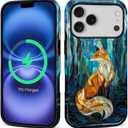 Magnetic Phone Case for iPhone 17 Pro,Compatible with MagSafe,Durable 2 Layers Full Covered Shockproof Protective Cover-Glassy Forest Fox