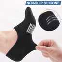 Toes Home No Show Socks Womens Cushioned Low Cut Athletic Hidden Liner for Sneakers Ankle Invisible Running Socks 4/6 Pairs (Black)