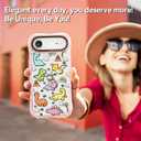 for iPhone Air Case Cute - Military-Grade 20 ft Drop Protection Shockproof Phone Case - Funny Dinosaur Land Design for iPhone 17 Air (6.5") Glitter Pink