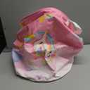 Clastyle 45L Pink Unicorn Laundry Basket for Girls Round Rainbow Kids Laundry Hamper Moon Stars Flower Cloud Toy Clothes Storage Basket