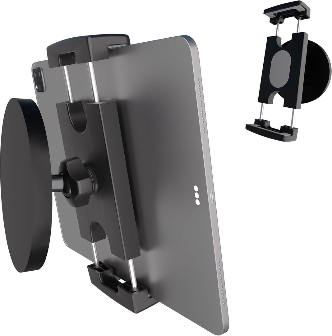 Magnetic Tablet Holder Fridge Tablet Mount for Cabinet Whiteboard Gym Warehouse and More fits 4.7-12.9 inch Phones and Tablets, 360Adjustable 3.5" Magnetic Base