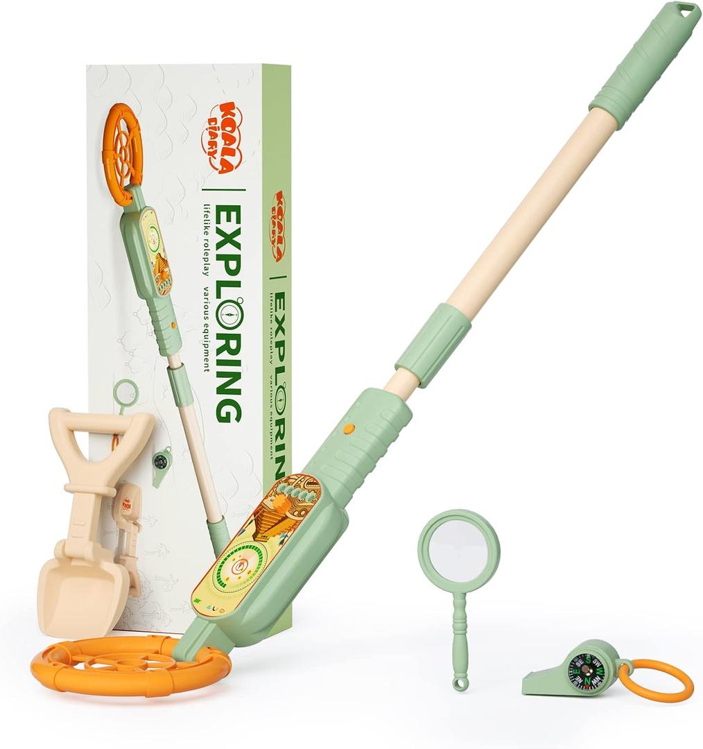 Outdoor Explorer Kit for Kids - Camping Adventure Toy Set with Metal Detector, Magnifying Glass, Shovel, Whistle & Compass, Educational Nature Exploration Toy Gift for Boys Girls 3-12 Year Old