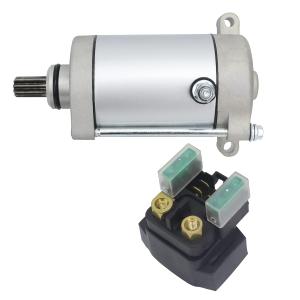 Starter & Relay fit for Yamaha Grizzly 400 450 660 02-10| Kodiak 400 450 00-06| Wolverine 450 06-10|Rhino 450 660 04-06,4WV-81890-00-00 4WV-81800-00-00 5KM-81890-00-00 18759 410-54039 SMU0263