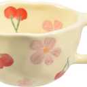 Koythin Ceramic Coffee Mug, Creative Flower Cup for Office and Home, Dishwasher and Microwave Safe, 8.5 oz/250 ml for Latte Tea Milk, Suitable for Mom on Mother's Day (Pink Cherry)