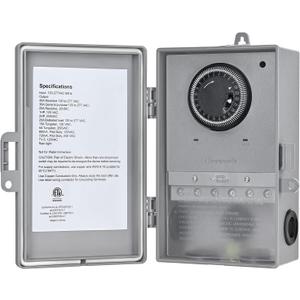 DEWENWILS Pool Pump Timer, Mechanical Timer Box Outdoor, Heavy Duty 2HP 40A 120-277 VAC, 24-Hour Programmable ON/Off Timeable Switch for Water Heater, Pool Pump, ETL Listed