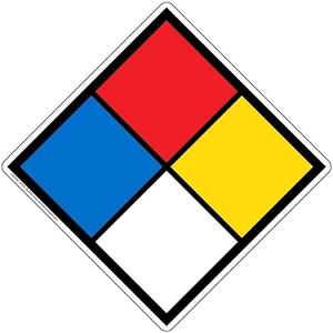 ComplianceSigns.com 12"x12" Adhesive Vinyl Blank NFPA 704 Hazard Diamond Placard, Made in the USA