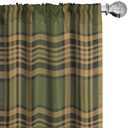 Lunarable Plaid Curtains, Tartan Pattern in Autumn Tones Old Fashioned Design Country Illustration, Window Treatments 2 Panel Set for Living Room Bedroom, Pair of - 28" x 63", Olive