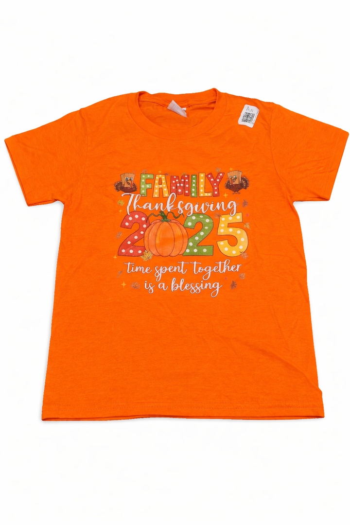 Family Thanksgiving 2025 Thanksgiving Crew Turkey Matching T-Shirt, 5-6 Years Old