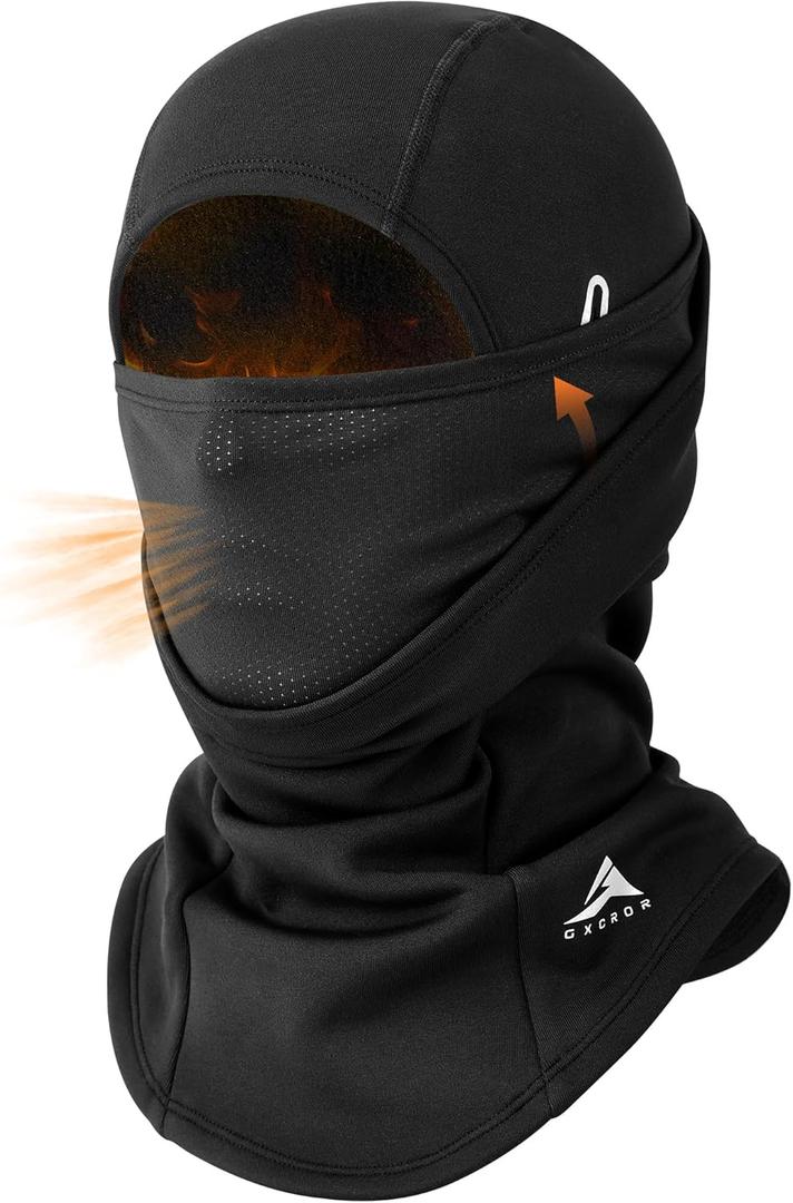 GXCROR Balaclava Ski Mask for Men & Women, Winter Face Mask Cold Weather Windproof Thermal Motorcycle Snowboard Cycling (Black)