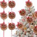 6pcs Gingerbread Man Christmas Trees Picks Ornaments Gingerbread Cookie Christmas Sticks Xmas Tree Decorations for Xmas Tree Top Winter Home Office Party Vase Decor