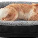 JOEJOY Orthopedic Dog Beds Large Sized Dog, XL EggCrate Memory Foam Pet Couch Bed with Bolster Sides, Waterproof Lining, Removable Washable Cover & NonSlip Bottom, Black