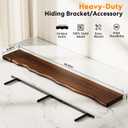Solid Wood Live Edge Floating Shelves Set of 1 48" Rustic Wall Shelf with Hidden Bracket System, Wall Mounted Shelves for Bathroom, Kitchen, Living Room, Bedroom (Walnut)