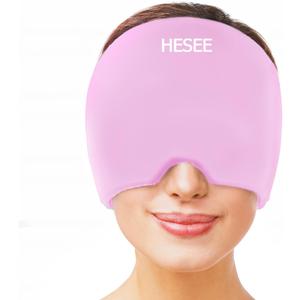 Migraine Relief Cap, Headache Relief Hat for Migraine Cap, Hot and Cold Therapy, Headache Eyes Mask for Stress Relief, Ice Pack Head Wrap for Sinus, Puffy Eyes, Tension, Purple