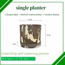 GreenShip 11.7" Cylinder Planter with Drainage Hole and Saucer - Jun Porcelain Clay & Recycled Resin, Decorate Home, Office & Outdoor - Chocolate
