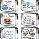 Makeup Bags Gifts for Women Teacher Beach Cruise Swim Nurse Dance Happy Graduation Gift Survival Kit Clear Cosmetic Bags PVC Waterproof Travel Toiletry Handbags Purses Organizer(Cruise Style)