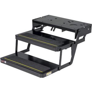 Kwikee 32 Series Electric Step Frame Assembly for RV, Travel Trailers, and Motorhomes, Hidden Light, 8.5" Step Rise, Anti-Slip Surface, Heavy-Gauge Steel Construction - 3722618