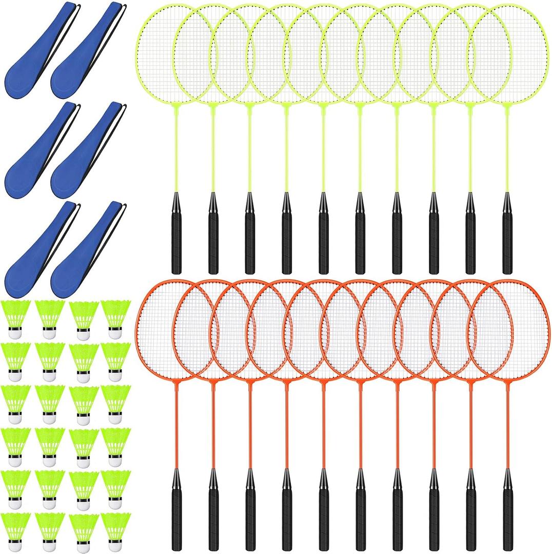 20/40 Pack Badminton Rackets Set with Shuttlecocks and Carrying Bags, Sturdy Lightweight Badminton Rackets Racquet for Adults Beginners Indoor Outdoor