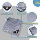 TARPAL 12x12 tarp,Heavy Duty Tarp 14mil Silver Reflective Tarps | Waterproof Tarps With Grommets and Reinforced Edges UV Protection,Tear Resistant for Firewood,RV,Boat,Roof,Car,Camping