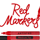 3 Pack of ARTISTRO 2 Red Acrylic Paint Markers - 3mm Medium-Tip Paint Pens - Perfect for Crafting, Art Projects, & More