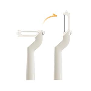 Eachy Adjustable Direction Peeler - Multi-Functional Vegetable & Fruit Peeler for Home Kitchen, Razor-Sharp Dual Stainless Steel Blades for Peeling Cane, Potatoes, Carrots, Apples (White)