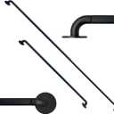 Sash Curtain Rod for French Doors, 16-28 Inch Adjustable, 3/8" Diameter, Screw-Mount Preferred (Stronger than Adhesive) or 3M Tape, Hidden Hardware, Fits Metal/Glass/Wood Doors, Set of 2 - Black