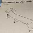 Colorsoul Tanning Chair with Sun Canopy,Adjustable 4-Position Beach Lounge Chair for Adults,Heavy Duty Folding Outdoor Lounge Chair,for Patio Poolside Sunbathing,UPF 50+,300 LBS,Blue, 79 inches x 22 inches x 10.26 inches