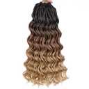 Leeven 14 Inch Pre Looped Ocean Wave Crochet Hair 8 Packs Short Curly Crochet Hair Ombre Brown to Blonde Boho Ocean Braids Pre Twisted Deep Wavy Synthetic Hair for Women (#1B/30/27)