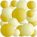 20Pcs Yellow Paper Lanterns Decorative, 6"8"10" Hanging Round Paper Lanterns Decorative for Bridal Shower Baby Shower Engagement Wedding Birthday Party