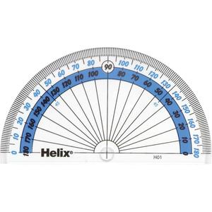 Helix 10cm 180 Degree Clear Protractor H01010