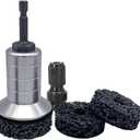 Wheel Hub Cleaning Kit,Brake Hub Cleaning Kit Includes 3 Pads,Holder and Adapter,Fits Power Drill or 1/2" Impact Driven Wrenches