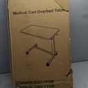 Vaunn Medical Pneumatic Adjustable Overbed Bedside Table With Wheels (Hospital and Home Use)