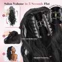 QGZ 20" Wavy Ponytail Extension, Claw Clip Ponytail Hair Extension, Natural Synthetic Hairpiece for Women Daily Use(Dark Brown)